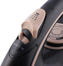 Утюг DOMFY DSC-EI901,  с паровым ударом,  3000Вт,  черный и золотистый