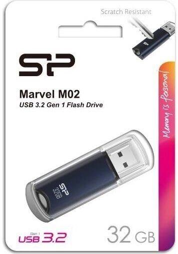 Флешка Silicon Power 32Gb Marvel M02, USB 3.2, Синий SP032GBUF3M02V1B