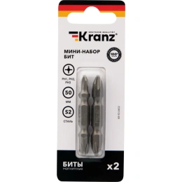 Набор бит двусторонних (2 шт; PH2/PH2; PH1/PH3; 50 мм) KRANZ KR-92-0452