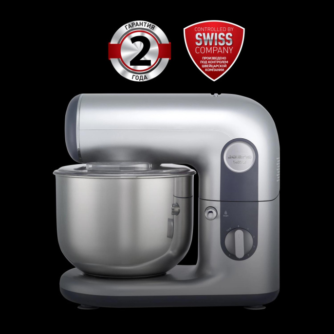 Миксер планетарный Polaris PKM 1403, 1400Вт, серебристый