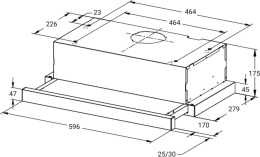 Вытяжка встраиваемая Weissgauff TEL 600 Glass черный управление: кулисные переключатели 1 мотор