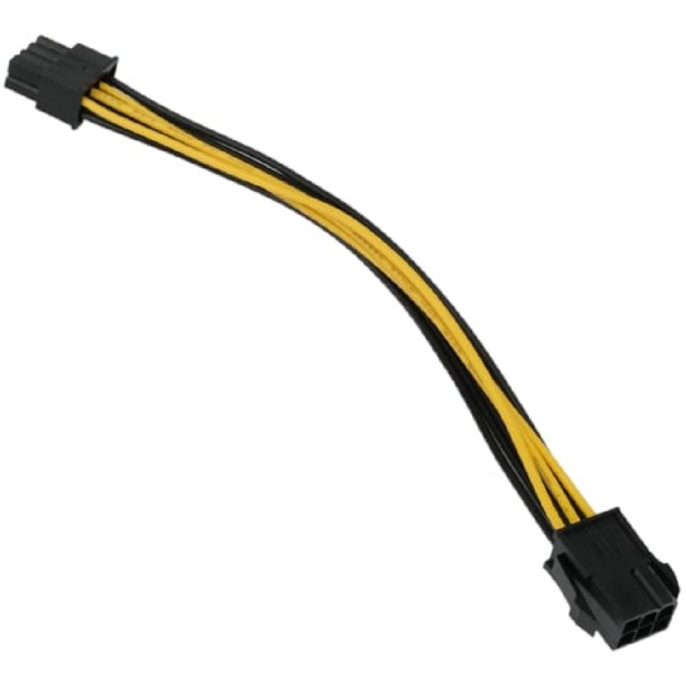 Кабель-удлинитель питания PCIe Cablexpert PCIe 6pin F / PCIe 8pin M , медь, 20см, пакет CC-PSU-68-20CM