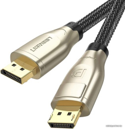 Кабель UGREEN DP112 (60842) 1.4 DP M/M Round Cable Zinc Alloy Shell в оплетке. Длина 1 м. Цвет: черный