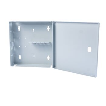 Cabeus FO-WL-8FC/ST-K Кросс Распределительный Настенный Мини до 8 портов FC/ST (дверка с замком+ложемент+сплошная панель внутренняя) серый RAL 7035