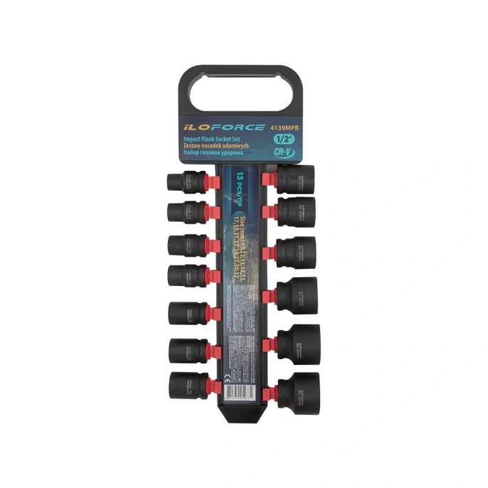 Набор головок ударных 13 предметов, 1/2''DR, на пластиковом держателе iLOFORCE IF-4139MPB(54751)