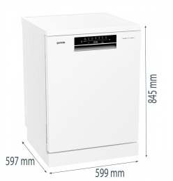 Посудомоечная машина Gorenje GS642C90W 2 корзины , полноразмерная, напольная, 59.9см, загрузка 14 комплектов, белая