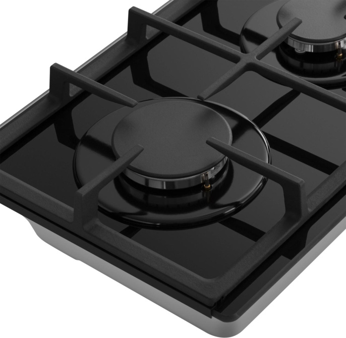 Газовая варочная панель MEFERI Glass Light MGH302,  2 конфорки,  закаленное стекло,  черный