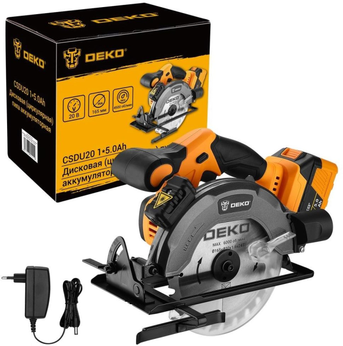 Циркулярная пила дисковая Deko CSDU20 ручная D диска.:165мм 083-1104