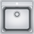 Мойка Franke 101.0689.942/ Best, Серия BELL, Мойка BCX 610-51 TL, мойка 510 x 510 mm, чаша 445 x 380 x 200 mm, монтаж сверху, скрытый перелив, крепления FastFix
