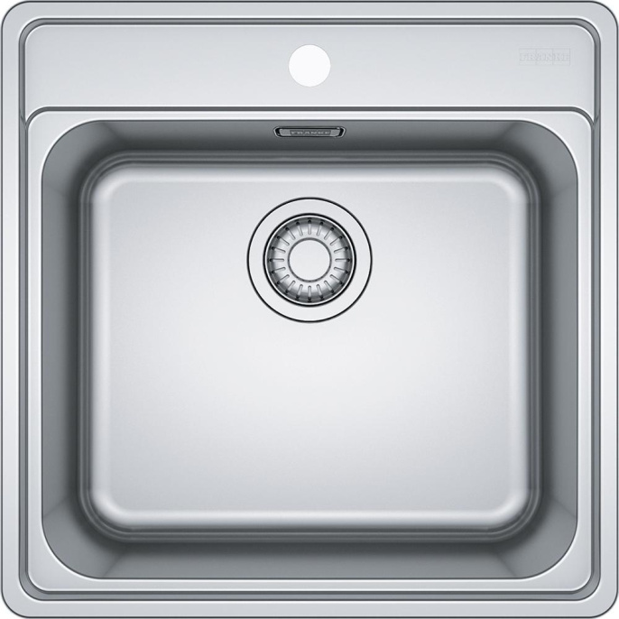 Мойка Franke 101.0689.942/ Best, Серия BELL, Мойка BCX 610-51 TL, мойка 510 x 510 mm, чаша 445 x 380 x 200 mm, монтаж сверху, скрытый перелив, крепления FastFix