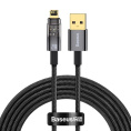 Кабель Baseus CATS000501 Explorer Series Auto Power-Off Fast Charging Data Cable USB to IP 2.4A 2m Black для смартфонов и планшетов, передача данных, питание устройств