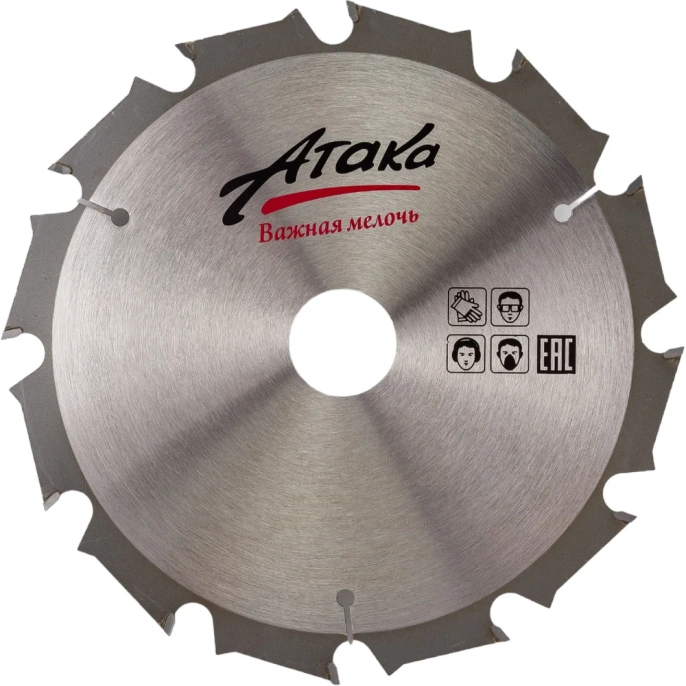 Диск пильный по газобетону, строительному дереву (190х30 мм; 12T; б/рез) АТАКА 7088900