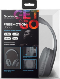 Bluetooth-гарнитура Наушники с микрофоном Defender FreeMotion B565 (Bluetooth5.0, срегул. громкости) 63565