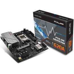 Материнская плата Sapphire A620AM PULSE A620, AM5, 2*DDR5, 1*PCIEx16, 1*PCIEx4, 2*M.2, 4*USB3.2Gen1, 6*USB2.0, 4*SATA3.0, 1G, DP, HDMI, M-ATX, RTL 52118-03-40G