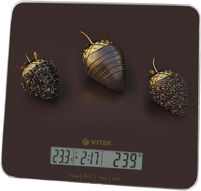 Весы кухонные Vitek VT-8036, серый/помидоры