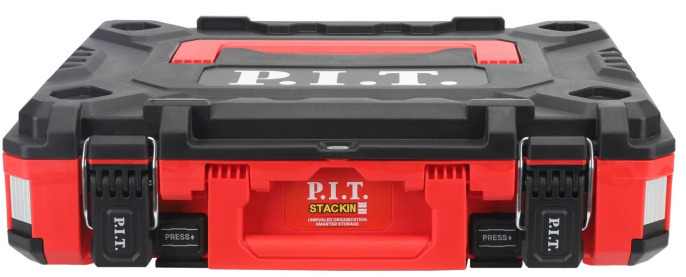 Ящик для инструментов P.I.T. HTLB02-4912 является частью системы хранения STACKIN, уплотнительная лента для герметизации, металлические защитные угловые вставки, автоматическая фиксация ящиков между собой, прочные замки