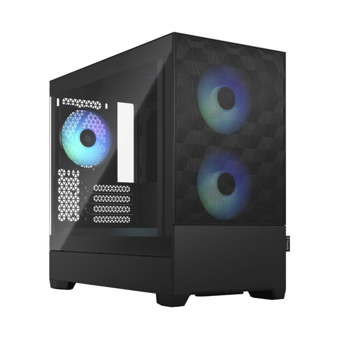 Корпус Case Fractal Design Pop Mini Air RGB TG Clear Tint, Mini-Tower, 3x120mm RGB, 2xUSB-A 3.2 mATX, mITX Black FD-C-POR1M-06