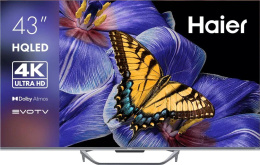 43" Телевизор HAIER Smart TV S4 QLED, 4K Ultra HD, СМАРТ ТВ, Android, серебристый