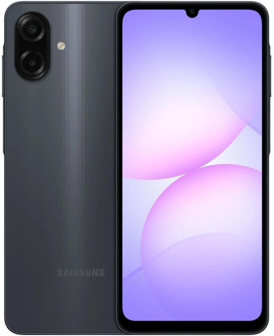 Телефон Samsung Galaxy A07 SM-A075F 4GB/64GB (черный)  Android, экран 6.7" PLS (720x1600) 90 Гц, Mediatek Helio G99, ОЗУ 4 ГБ, память 64 ГБ, поддержка карт памяти, камера 50 Мп, аккумулятор 5000 мАч Li-ion, моноблок, влагозащита IP54