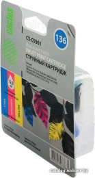 Картридж струйный Cactus CS-C9361 №136 многоцветный (18мл) для HP DJ 5443/D4163/DJ 6313/PS 2573/C3183/C4183/D5163/1513/1513s с чипом