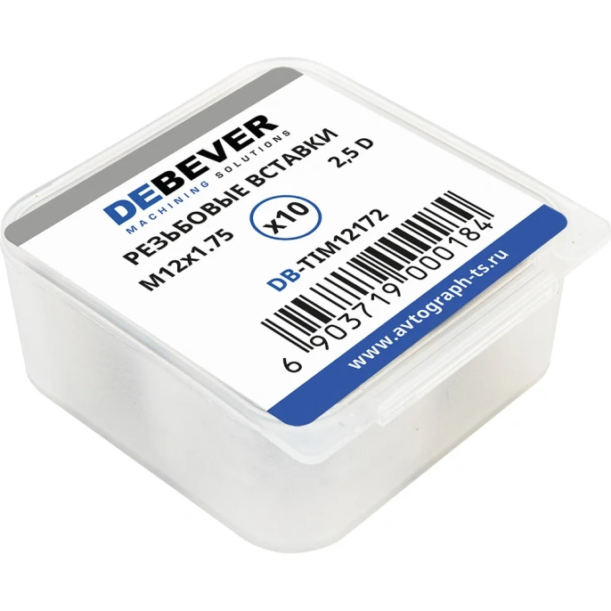 Резьбовые вставки DeBever M12x1.75, 2.5D, 10 предметов DB-TIM12172