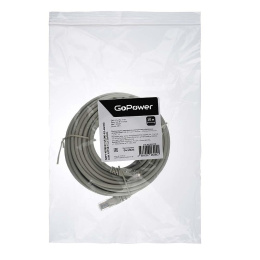 Патч-корд GoPower RJ-45 m -RJ-45 m 10.0м кат.5е ПВХ 26AWG CCA серый в пакете 1/25 (00-00029038)
