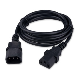 Гарнизон Кабель питания C13-C14, 3x0.5мм2, 6А, CCA, с заземлением, 1.8м, черный, пакет GPC-189-0.5-1.8M