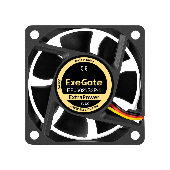 Вентилятор 5В DC ExeGate ExtraPower EP06025S3P-5 (60x60x25 мм, Sleeve bearing (подшипник скольжения), 3pin, 4800RPM, 33dBA) EX297004RUS