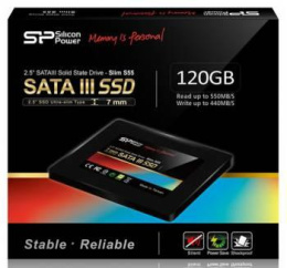 SSD накопитель Silicon Power Slim S55 SP120GBSS3S55S25 120ГБ, 2.5", SATA III, SATA