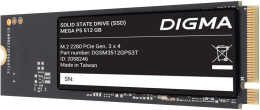SSD накопитель Digma Mega P5 DGSM3512GP53T 512ГБ, M.2 2280, PCIe 3.0 x4, NVMe, M.2, rtl