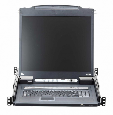 KVM консоль ATEN 17" 1-Local/Remote Share Access 16-Port PS/2-USB VGA Single Rail LCD KVM over IP switch CL5716IM-ATA-RG