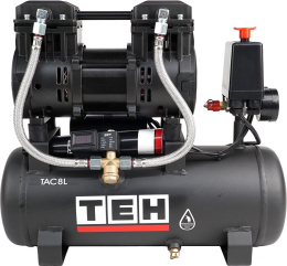 Компрессор TEH TAC8L (воздушный, безмаслянный, ресивер, 8 л, 1 кВт, 180л/мин, 8 атм)