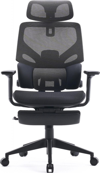 Кресло Cactus CS-CHR-MC01-GYBK, ткань, до 120кг, регулируемые 2D подлокотники,  черный