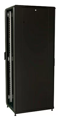 Шкаф серверный WRline (WR-TT-3761-AS-RAL9004) напольный 37U 600x1000мм пер.дв.стекл задн.дв.стал.лист 2 бок.пан. 800кг черный 910мм 1833мм IP20 сталь