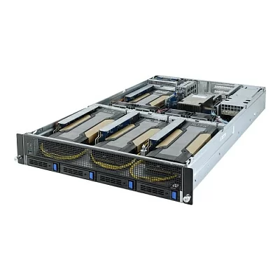Платформа системного блока Gigabyte G242-Z10 (rev. 100) 2U UP 4 x GPU Gen3 Server,NVIDIA® NGG Ready server,Single AMD EPYC 7002 series processor family,8-Channel RDIMM/LRDIMM DDR4 per processor,8 x DIMMs,2 x 1Gb/s LAN ports (Intel® I350-AM2),1 x dedicated