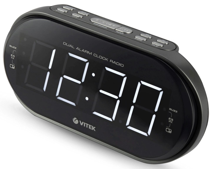 Радиобудильник Vitek VT-6610, серебристый
