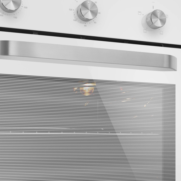 Духовой шкаф электрический MEFERI Light MEO604WH,  65л,  дверца с 2 стеклами,  белый