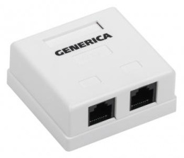 Розетка ITK (CS2-1C5EU-22-G) настенная 62x59.6x26.5мм RJ45 пластик белый