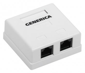 Розетка ITK (CS2-1C5EU-22-G) настенная 62x59.6x26.5мм RJ45 пластик белый