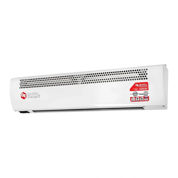 Электрическая тепловая завеса QUATTRO ELEMENTI QE-5000TVZ (2,5/5,0 кВт, 400 м.куб/ч, 220 В, 50 Гц) 915-526