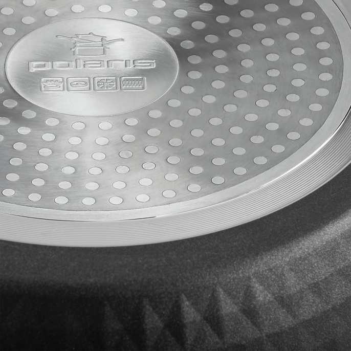 Сковорода Polaris Kontur 20F круглая 20см покрытие: Pfluon ручка несъемная без крышки черный 015085