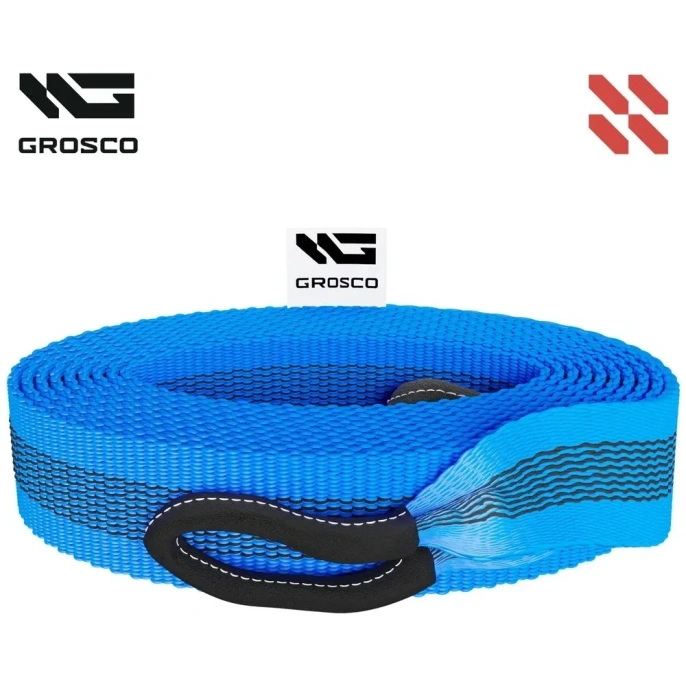 Динамическая стропа Grosco 12т, 7м, скоба/скоба, рывковый трос для буксировки авто до 6 тонн BTD1207SS