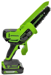 Цепная пила Greenworks GD24CSMNX аккум. 450Вт дл.шины:6" 15cm 1аккум. 2Ач ЗУ 2008707UA
