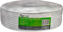Кабель коаксиальный NETON CCS, RG-6, 100м, белый [109l]