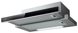 Вытяжки JET AIR/ Встраиваемая, 60 см, кнопочное управление, 650 куб. м. , серый + фронтальное черное стекло