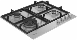 Газовая варочная панель Indesit THPM 642 W/IX/I,  4 конфорки,  нержавеющая сталь,  серебристый