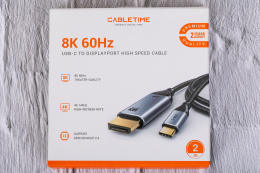 Кабель CABLETIME CC21L (CT-CMDP8K-AG2) 2 м, USB TYPE C - DisplayPort 8K/60 Гц