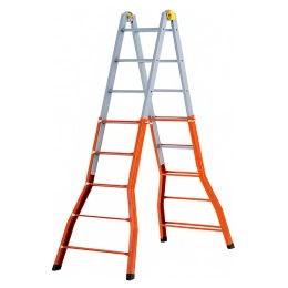 Шарнирная телескопическая лестница-стремянка Gierre PEPPina Gigante сталь, 4х5 перекладин A0080