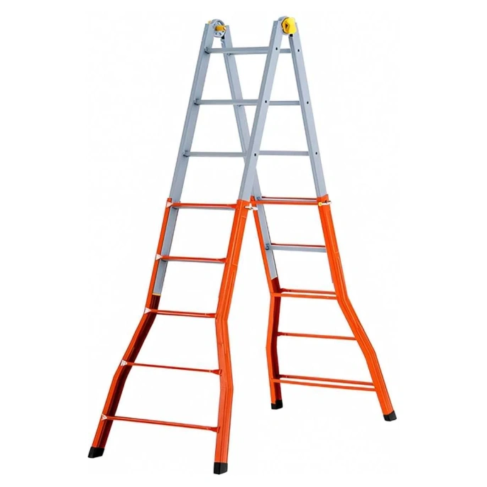 Шарнирная телескопическая лестница-стремянка Gierre PEPPina Gigante сталь, 4х5 перекладин A0080