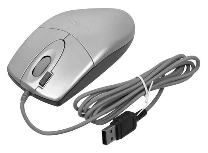 Мышь проводная A4TECH OP-620D, оптическая, USB, 1200dpi, серебристый [op-620d silver usb]